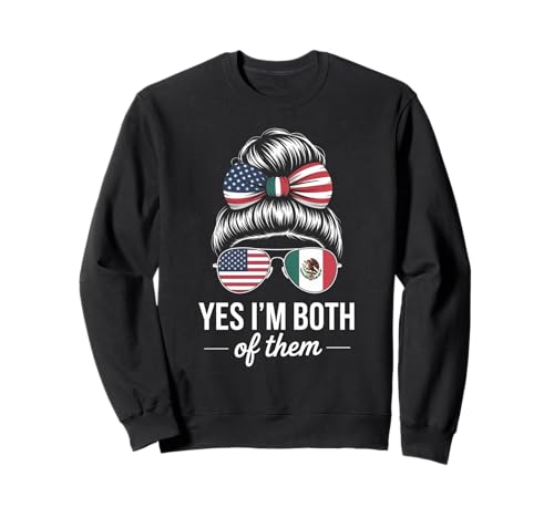 Lustige Patriotische Brötchenbrille Mexikanischer amerikanischer Stolz Frauen Sweatshirt Lustige Patriotische Brötchenbrille Mexikanischer amerikanischer Stolz Frauen Sweatshirt von Latina Heritage Culture Nationality USA Mexico