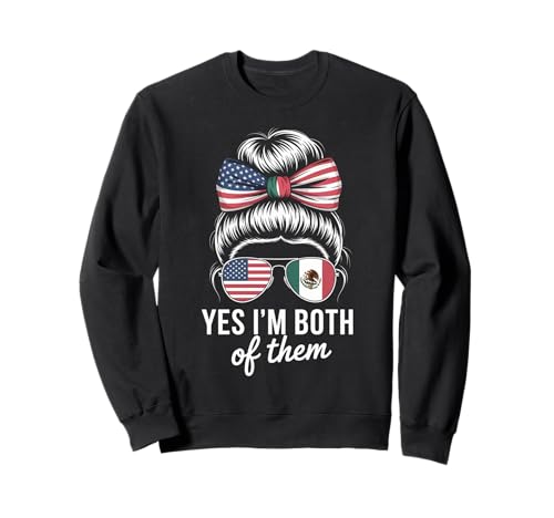 Lustige Patriotische Brötchenbrille Mexikanischer amerikanischer Stolz Frauen Sweatshirt Lustige Patriotische Brötchenbrille Mexikanischer amerikanischer Stolz Frauen Sweatshirt von Latina Heritage Culture Nationality USA Mexico