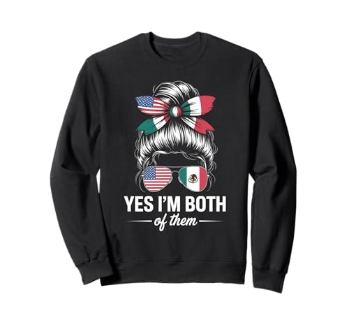 Lustige Patriotische Brötchenbrille Mexikanischer amerikanischer Stolz Frauen Sweatshirt Lustige Patriotische Brötchenbrille Mexikanischer amerikanischer Stolz Frauen Sweatshirt von Latina Heritage Culture Nationality USA Mexico