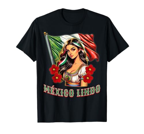 MÉXICO LINDO! Beautiful Mexican Girl with the Mexican flag T-Shirt MÉXICO LINDO! Beautiful Mexican Girl with the Mexican flag T-Shirt von Latina Mexicana bonita con la bandera de México