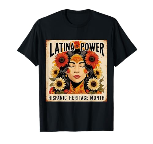 Latina Power Damen Sonnenblume Vintage Hispanic Heritage Monat T-Shirt Latina Power Damen Sonnenblume Vintage Hispanic Heritage Monat T-Shirt von Latina Power Women Sunflower Tees