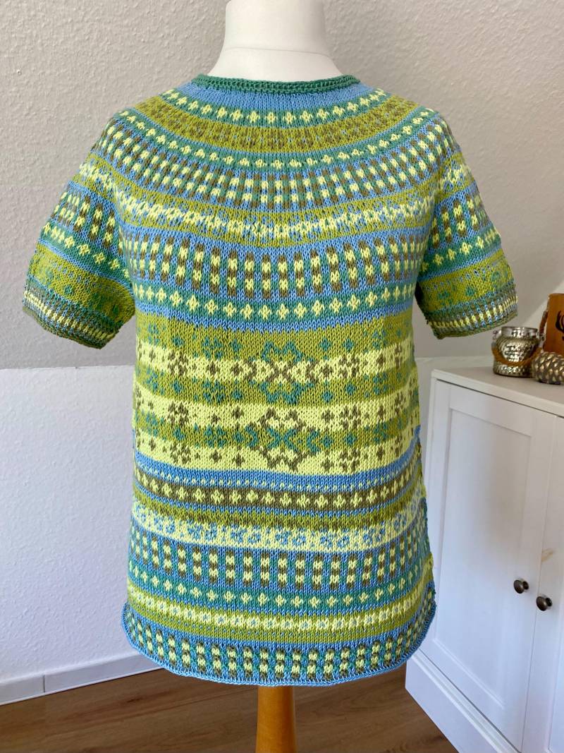 Handgestrickter Fair Isle-Pulli Aus Reiner Baumwolle - in Deiner Größe Und Farbzusammenstellung Handgestrickter Fair Isle-Pulli Aus Reiner Baumwolle - in Deiner Größe Und Farbzusammenstellung von Latinara