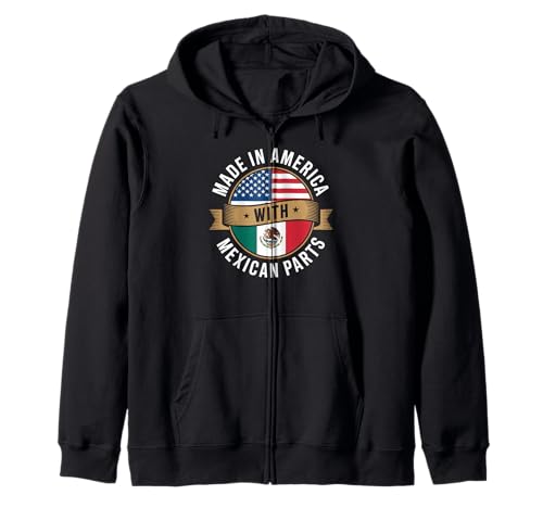 Spruch Amerika mit mexikanischen Teilen Lustige Flagge Kunst Frauen Männer Kapuzenjacke Spruch Amerika mit mexikanischen Teilen Lustige Flagge Kunst Frauen Männer Kapuzenjacke von Latino American Love Bicultural Heritage Family