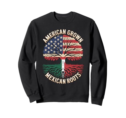 Spruch Amerika mit mexikanischen Teilen Lustige Flagge Kunst Frauen Männer Sweatshirt Spruch Amerika mit mexikanischen Teilen Lustige Flagge Kunst Frauen Männer Sweatshirt von Latino American Love Bicultural Heritage Family