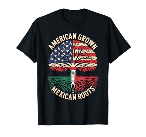Spruch Amerika mit mexikanischen Teilen Lustige Flagge Kunst Frauen Männer T-Shirt von Latino American Love Bicultural Heritage Family
