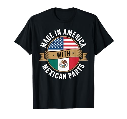 Spruch Amerika mit mexikanischen Teilen Lustige Flagge Kunst Frauen Männer T-Shirt Spruch Amerika mit mexikanischen Teilen Lustige Flagge Kunst Frauen Männer T-Shirt von Latino American Love Bicultural Heritage Family