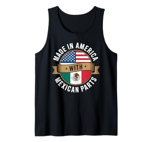 Spruch Amerika mit mexikanischen Teilen Lustige Flagge Kunst Frauen Männer Tank Top von Latino American Love Bicultural Heritage Family