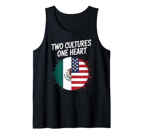 Zwei Kulturen, EIN Herz, Flagge der USA, Mexiko, Unity Art, Damen und Herren Tank Top Zwei Kulturen, EIN Herz, Flagge der USA, Mexiko, Unity Art, Damen und Herren Tank Top von Latino American Love Bicultural Heritage Family