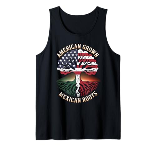 American Grown Mexican Roots Heritage Pride Tree Damen Herren Tank Top von Latino Culture Family Ancestry USA Mexico Unity
