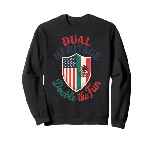 Lustiges Dual Heritage DNA Mexican American Pride Art für Damen und Herren Sweatshirt von Latino Identity Double Culture Family Roots Humor
