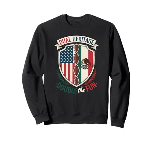 Lustiges Dual Heritage DNA Mexican American Pride Art für Damen und Herren Sweatshirt von Latino Identity Double Culture Family Roots Humor