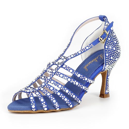 Latinsoul Y205-32 Damen Elegante Latein Tanzschuhe mit Kristallverzierung Bequeme Tanzsandalen mit verstellbarem Knöchelriemen für den Ballsaal Farbe Blau,Größe 39 EU Latinsoul Y205-32 Damen Elegante Latein Tanzschuhe mit Kristallverzierung Bequeme Tanzsandalen mit verstellbarem Knöchelriemen für den Ballsaal Farbe Blau,Größe 39 EU von Latinsoul