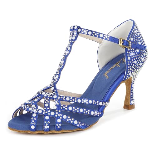 Latinsoul Y205-34 Damen Latein Tanzschuhe mit Kristallverzierung Hoher Absatz Stylisches Design Verstellbarer Knöchelriemen Tanzschuhe Farbe Blau,Größe 42 EU Latinsoul Y205-34 Damen Latein Tanzschuhe mit Kristallverzierung Hoher Absatz Stylisches Design Verstellbarer Knöchelriemen Tanzschuhe Farbe Blau,Größe 42 EU von Latinsoul