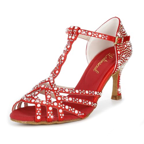 Latinsoul Y205-34 Damen Latein Tanzschuhe mit Kristallverzierung Hoher Absatz Stylisches Design Verstellbarer Knöchelriemen Tanzschuhe Farbe Rot,Größe 41 EU Latinsoul Y205-34 Damen Latein Tanzschuhe mit Kristallverzierung Hoher Absatz Stylisches Design Verstellbarer Knöchelriemen Tanzschuhe Farbe Rot,Größe 41 EU von Latinsoul