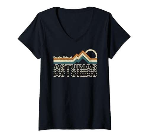 Damen Asturien - Naturparadies - Spanien T-Shirt mit V-Ausschnitt von LatitudeZero