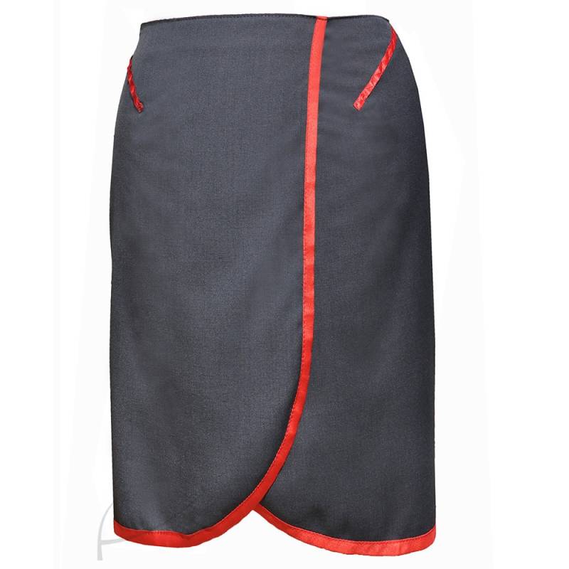 Graphitfarbener Umschlag-Minirock von Latkafashion