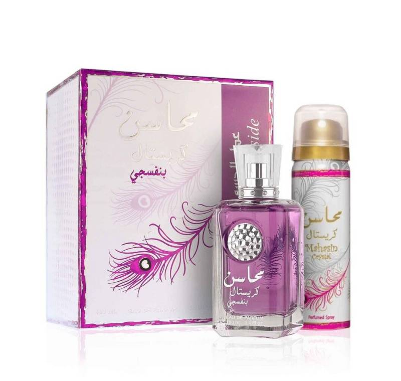 Lattafa Deo-Zerstäuber Mahasin Crystal Violet - EDP 100ml + deodorant ve spreji Najdia 50ml von Lattafa