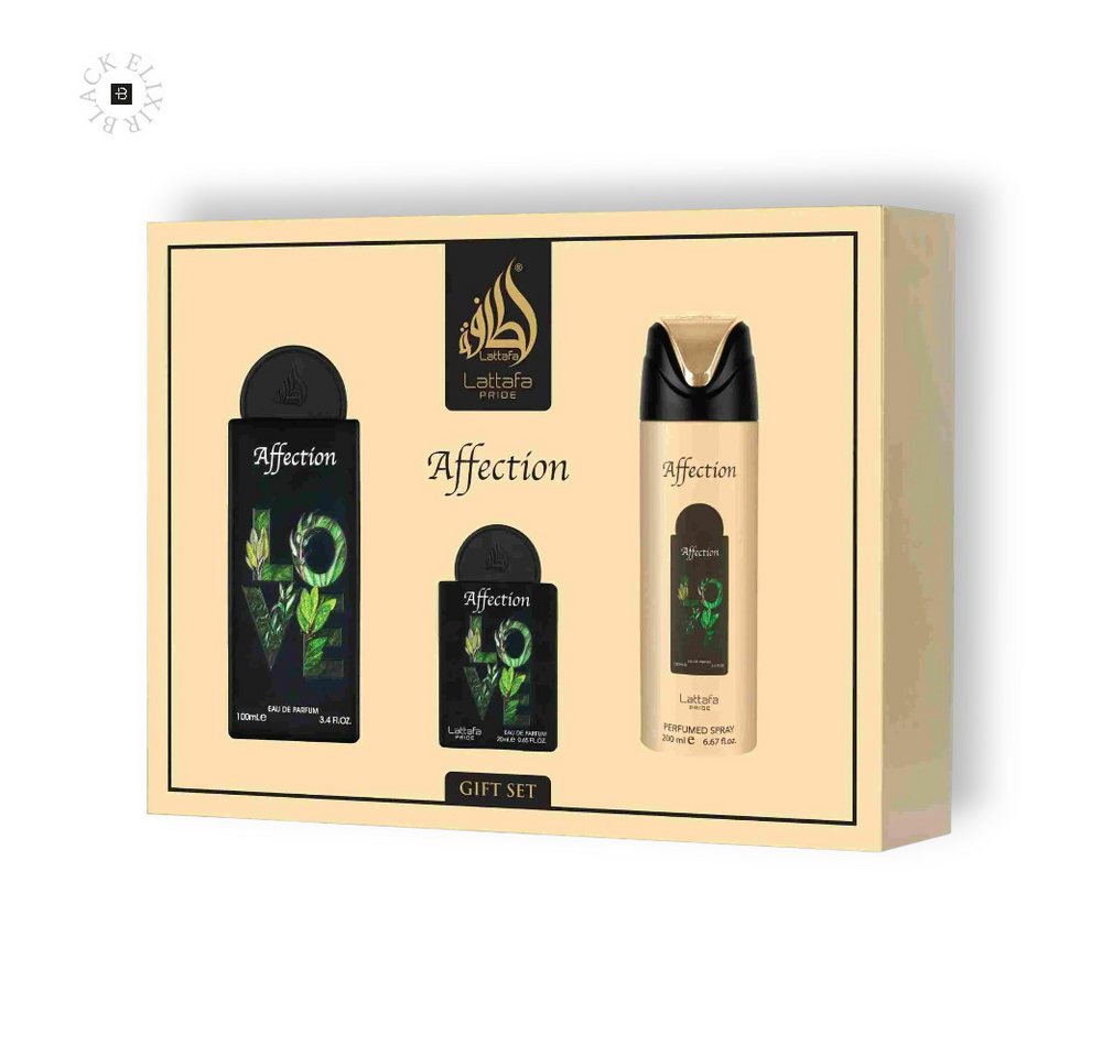Lattafa Duft-Set Lattafa Affection Eau de Parfum Set 100 ml EDP + 20 edp 200 body Spray, EDP von Lattafa