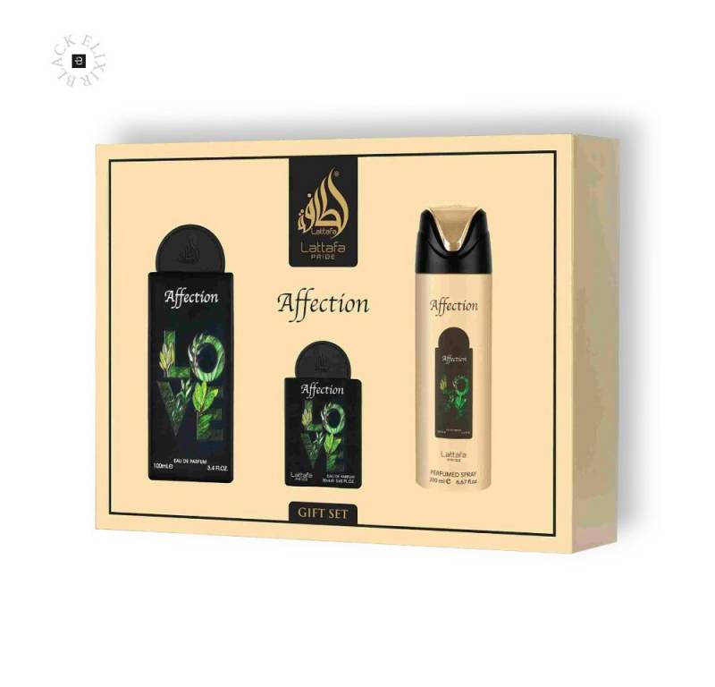 Lattafa Duft-Set Lattafa Affection Eau de Parfum Set 100 ml EDP + 20 edp 200 body Spray, EDP von Lattafa