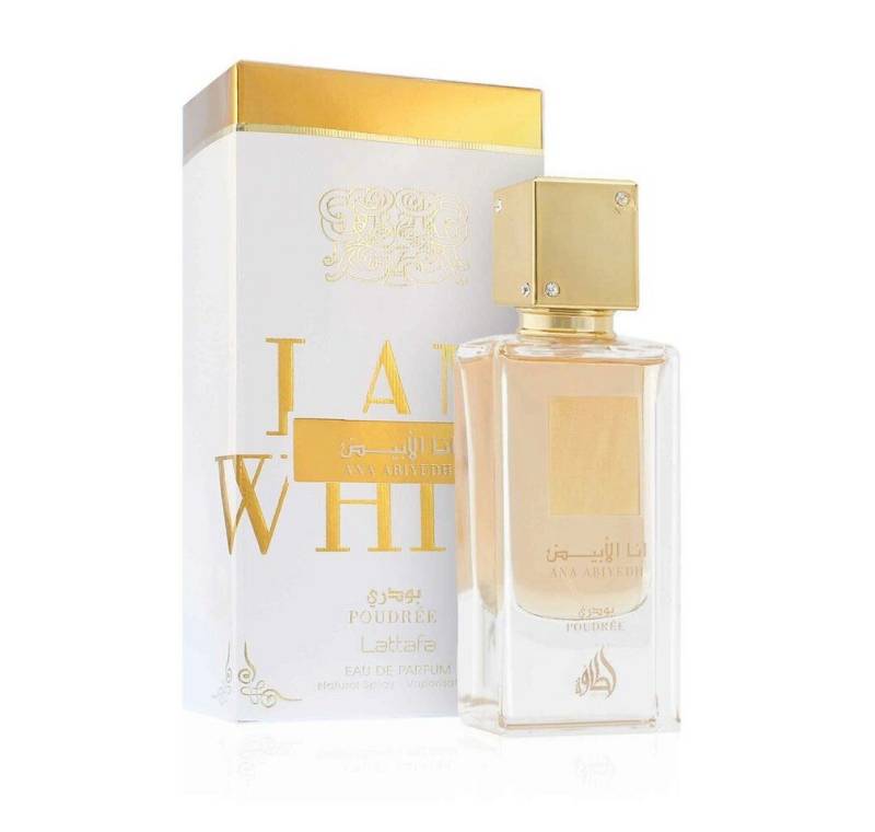Lattafa Eau de Parfum Ana Abiyedh Poudree, Glasflakon, Parfüm EDP, Damenduft von Lattafa