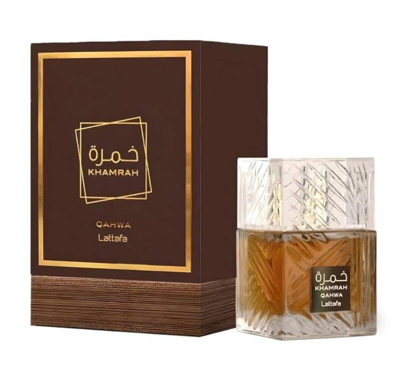 Lattafa Eau de Parfum Khamrah Qahwa, Orientalischer Unisex-Duft mit Kaffee, Gewürzen und süßer Wärme von Lattafa