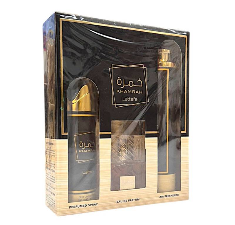 Lattafa Eau de Parfum Lattafa Khamrah SET EDP 100ml Unisex TOP Parfum, 3-tlg. von Lattafa