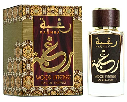 Parfüm Raghba Wood Intense LATTAFA Eau de Parfum Hochwertige und langlebige, orientalische arabische 100ml Version, intensiv, rauchig und holzig + 1 Bakhoor AL-ZAHRA Kostenlos von Lattafa