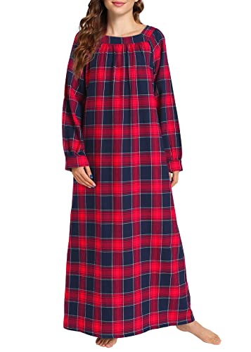 Latuza Damen Langarm Baumwolle Flanell Nachthemd, Rot, 3XL Große Größen Latuza Damen Langarm Baumwolle Flanell Nachthemd, Rot, 3XL Große Größen von Latuza