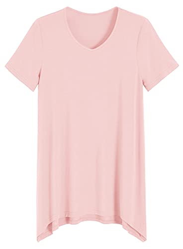 Latuza Damen-Tunika-T-Shirt, Viskose, Loungewear, kurzärmelig, Helles Pink, XX-Large Mehr von Latuza