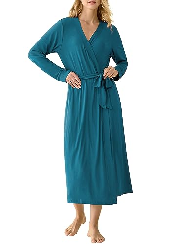 Latuza Damen Viskose Roben Langarm Bademantel mit Taschen, Blaugrün/Ein Hauch von Paradies (Trace of Paradise), Medium von Latuza
