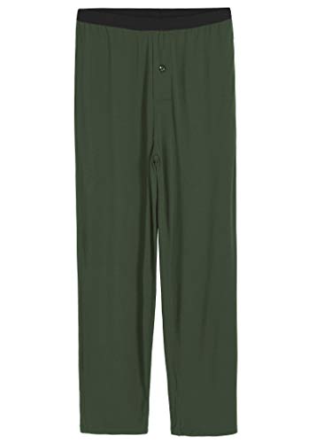 Latuza Herren Bambus Viskose Pyjamahose Loungehose mit Taschen, Grün (Army Green), X-Large von Latuza