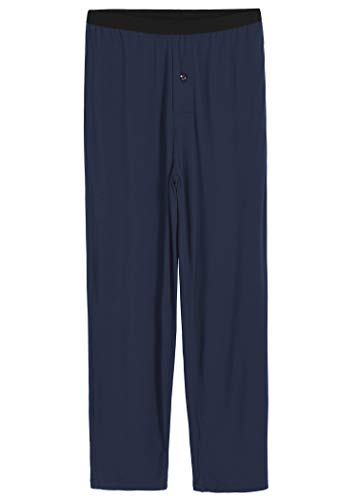 Latuza Herren Bambus Viskose Pyjamahose Loungehose mit Taschen, Marineblau, Large von Latuza