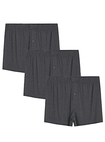 Latuza Herren Bambus Viskose Unterwäsche Boxershorts Trunk Slips 3er Pack, Dark Gray（3 Pack）, Medium von Latuza