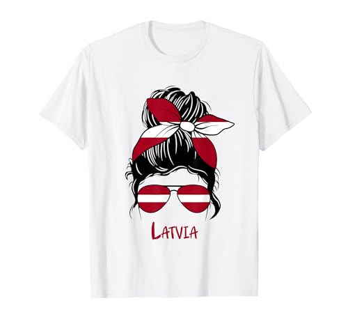 Lettland Girl Lettland Girl Lettland Frau Flagge T-Shirt von Latvia Girl Latvian girl Latvia woman flag