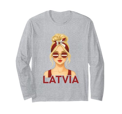 Blond Latvian Girl Latvia Flag Latvian Girlfriend Wife Langarmshirt Blond Latvian Girl Latvia Flag Latvian Girlfriend Wife Langarmshirt von Latvian Girl Designs Blond And Brunette