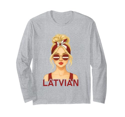 Blond Latvian Girl Latvia Flag Latvian Girlfriend Wife Langarmshirt Blond Latvian Girl Latvia Flag Latvian Girlfriend Wife Langarmshirt von Latvian Girl Designs Blond And Brunette