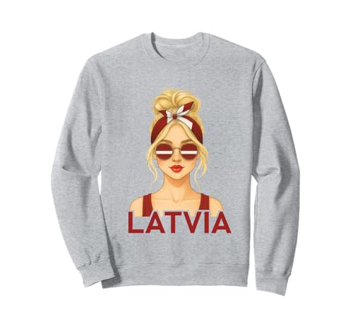 Blond Latvian Girl Latvia Flag Latvian Girlfriend Wife Sweatshirt Blond Latvian Girl Latvia Flag Latvian Girlfriend Wife Sweatshirt von Latvian Girl Designs Blond And Brunette