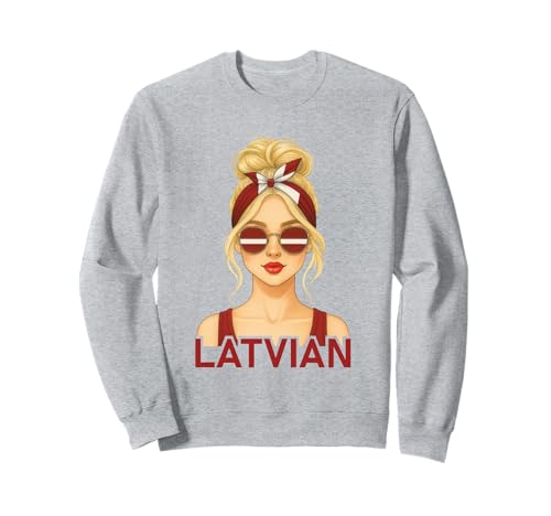 Blond Latvian Girl Latvia Flag Latvian Girlfriend Wife Sweatshirt Blond Latvian Girl Latvia Flag Latvian Girlfriend Wife Sweatshirt von Latvian Girl Designs Blond And Brunette