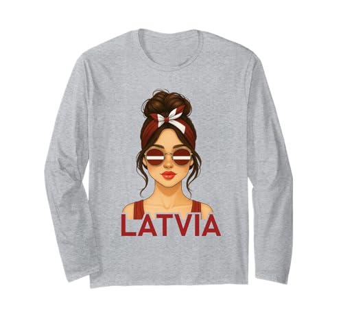 Brunette Latvian Girl Latvia Flag Latvian Girlfriend Wife Langarmshirt Brunette Latvian Girl Latvia Flag Latvian Girlfriend Wife Langarmshirt von Latvian Girl Designs Blond And Brunette