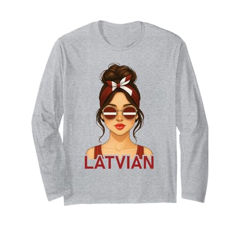 Brunette Latvian Girl Latvia Flag Latvian Girlfriend Wife Langarmshirt Brunette Latvian Girl Latvia Flag Latvian Girlfriend Wife Langarmshirt von Latvian Girl Designs Blond And Brunette