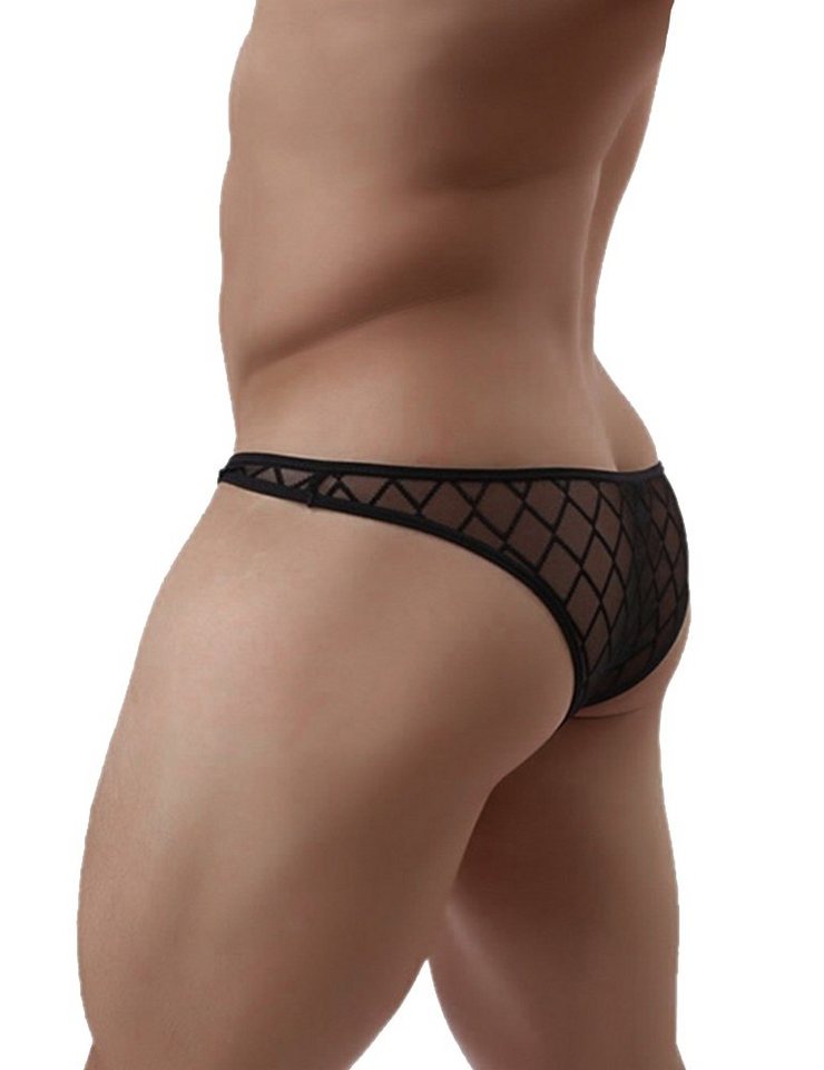 Lau-Fashion Slip Männer Unterwäsche Transparent Netz Karo Fein Muster Boxershorts M/L von Lau-Fashion