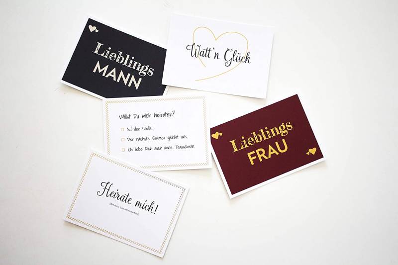 Laue Cards 5er Set Postkarten (goldfoliert) von Laue Cards