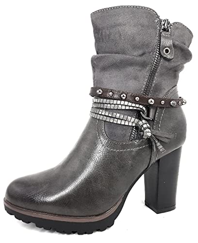 Laufsteg München Damenschuhe Stiefel Reißverschluss Stiefel Grau Freizeit, Schuhgröße:40 EU von Laufsteg München
