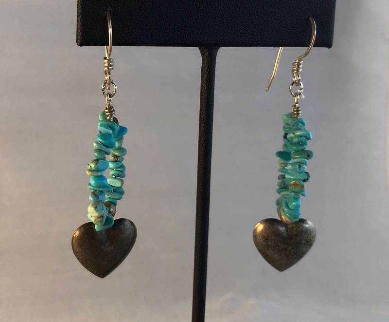 Türkis Und Herz Ohrringe - Southwestern Boho von LaughOutLoudArts