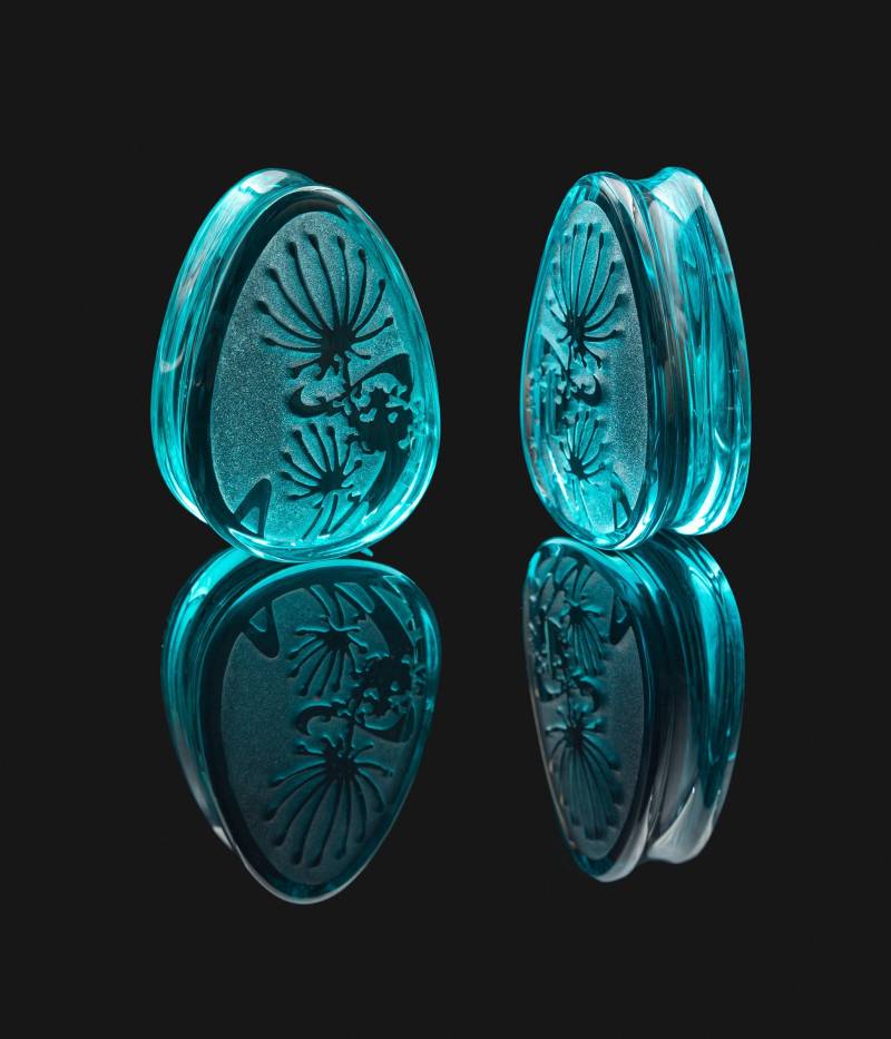 Gorilla Glass Cicada Teardrops Zwei Farben. Auslaufmodell von LaughingBuddhaStudio