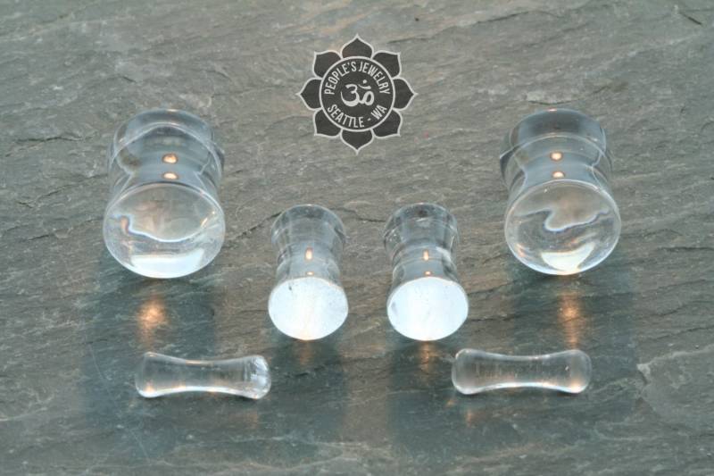 Peoples Jewelry - Crystal Double Flare Plugs Der Preis Gilt Pro Paar von LaughingBuddhaStudio