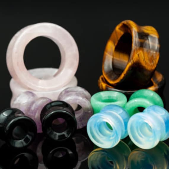 Völker Schmuck - Double Flare Stone Ösen Sorten Von Stein von LaughingBuddhaStudio