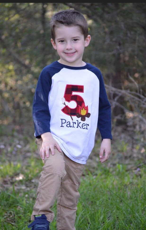 Camping Geburtstag Shirt - Holzfäller Erster Kuchen Smash Outfit Cooles Geburtstagsshirt Geburtstagsparty von LaundryRoomSanctuary