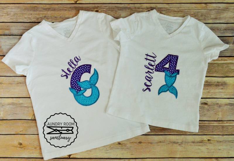 Meerjungfrau Geburtstagsshirt, Mermaid Tail Thema Geburtstag von LaundryRoomSanctuary