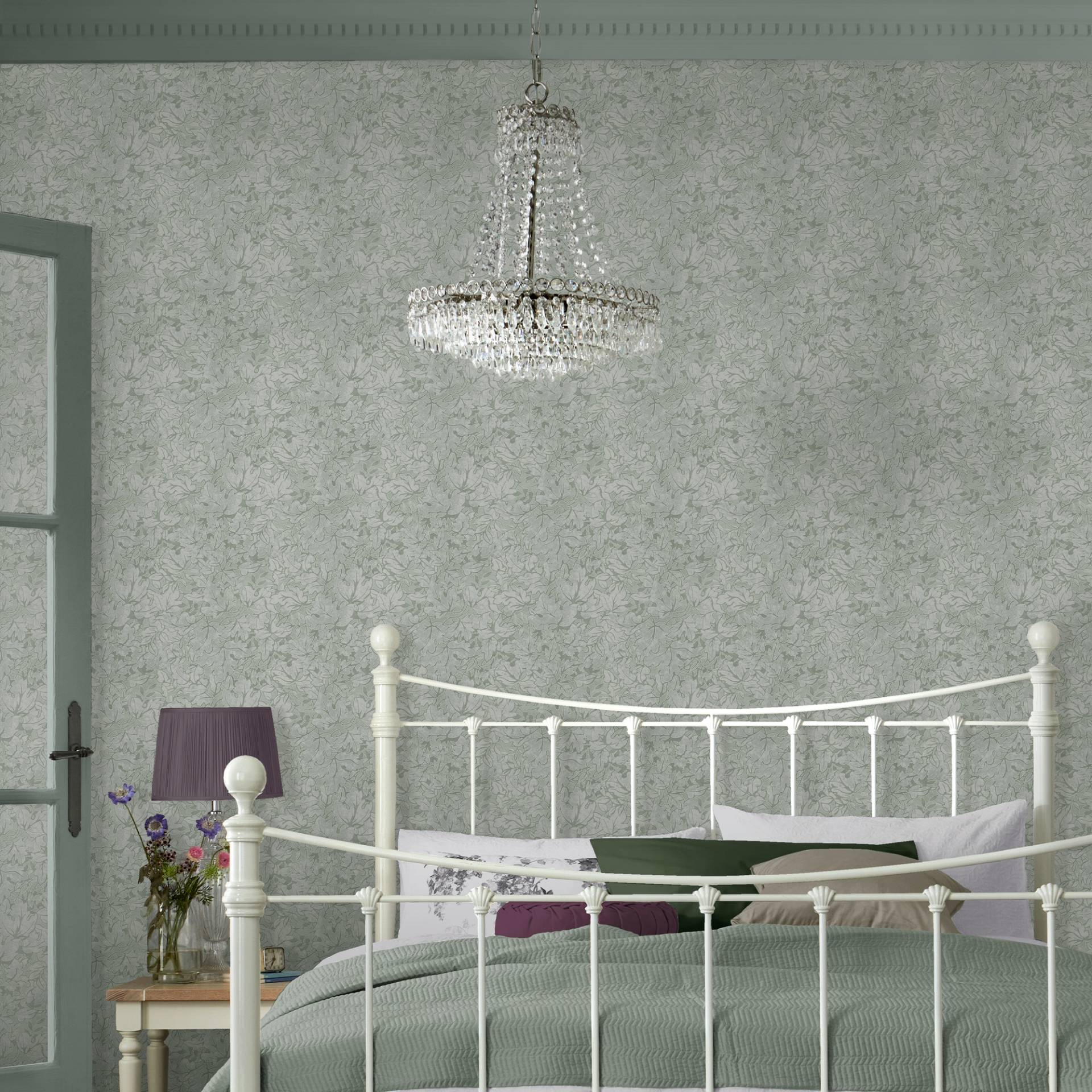LAURA ASHLEY Vliestapete "Corrina Leaf" geblümt glatt 10mx52cm (ca. 5m2) von Laura Ashley